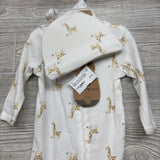 NEW Ribbed Sleeper & Hat Giraffes 6-9M