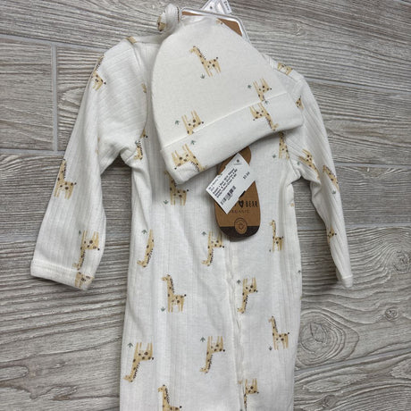 NEW Ribbed Sleeper & Hat Giraffes 6-9M