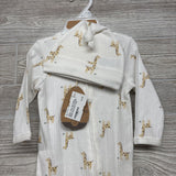 NEW Ribbed Sleeper & Hat Giraffes 6-9M