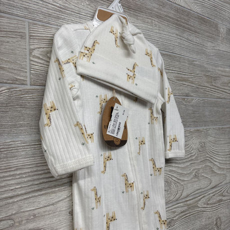 NEW Ribbed Sleeper & Hat Giraffes 6-9M