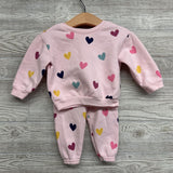 Crewneck & Sweatpants Hearts 6-9M