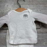 Ribbed LS Shirt & Pants & Hat Elephant Preemie