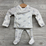 Side Snap Ribbed Shirt & Pants Zebras NB