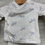 Side Snap Ribbed Shirt & Pants Zebras NB
