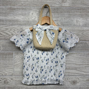 Smocked Shirt Flowers & Wicker Purse 10