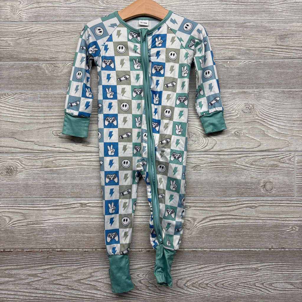 Sleeper Checker Smiley Faces 12-18M