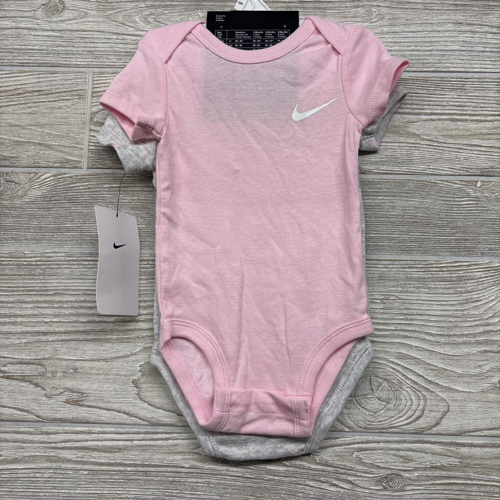 NEW 2 Pk Bodysuits Swooshes 6M
