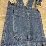 Denim Ruffle Bell Bottom Overalls Frayed 3T