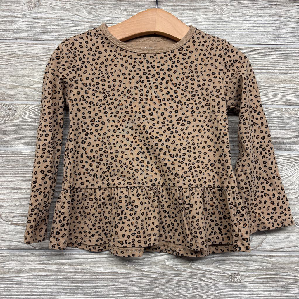 LS Peplum Shirt Animal Print 3T