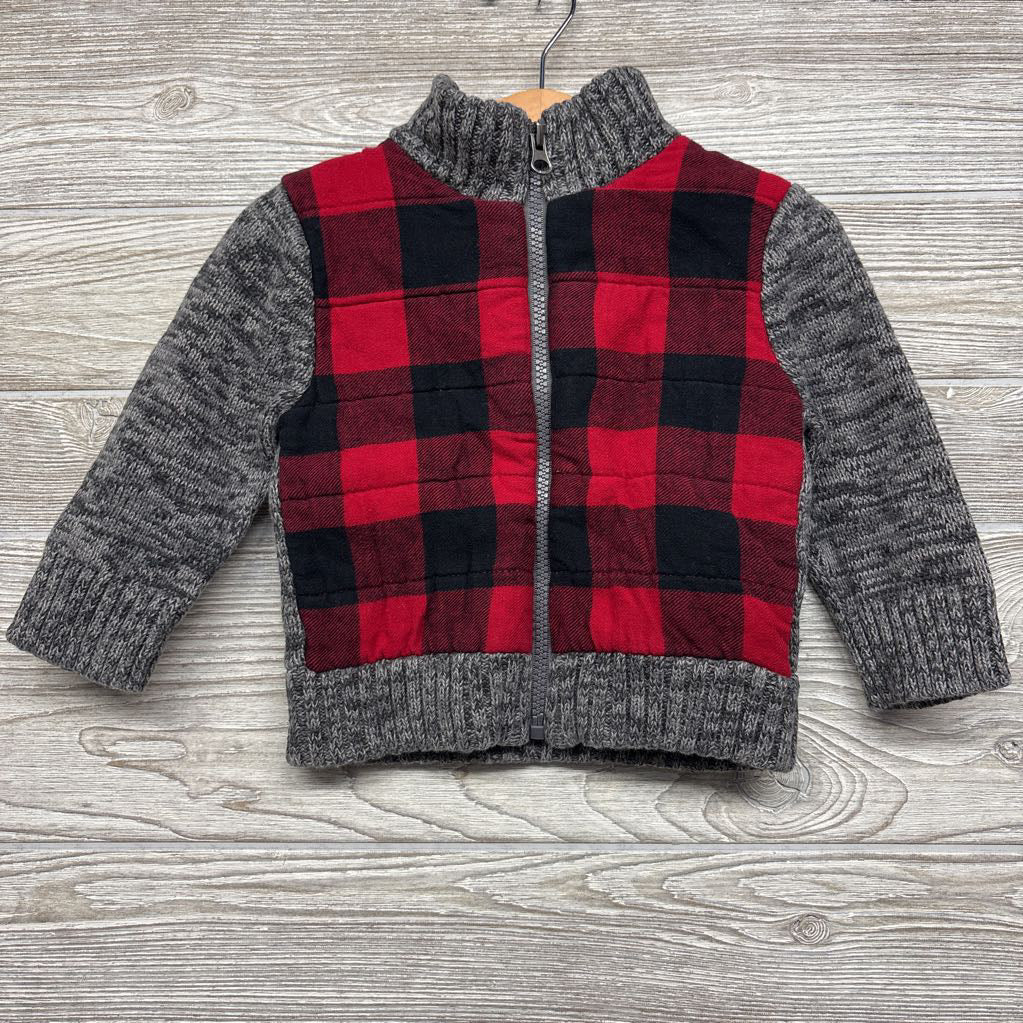 Sweater Jacket Buffalo Plaid 12M