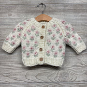 Chunky Knit Sweater Cardigan Flowers 0-6M