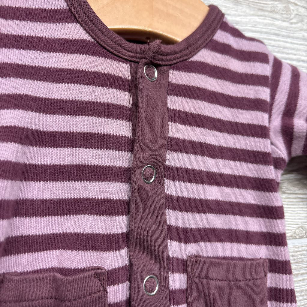 LS PJ Gown Stripes NB