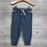 Chambray Drawstring Linen Jogger Pants 2t