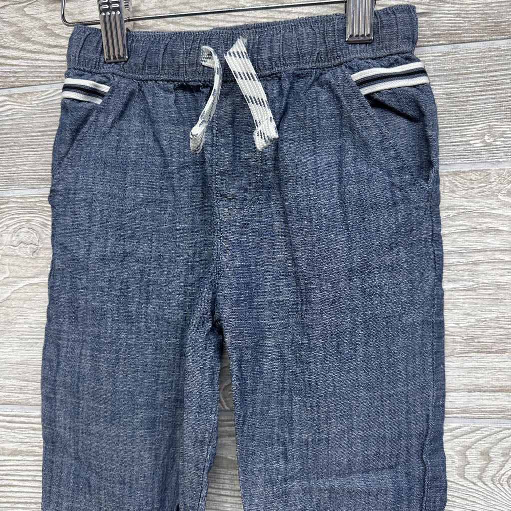 Chambray Drawstring Linen Jogger Pants 2t