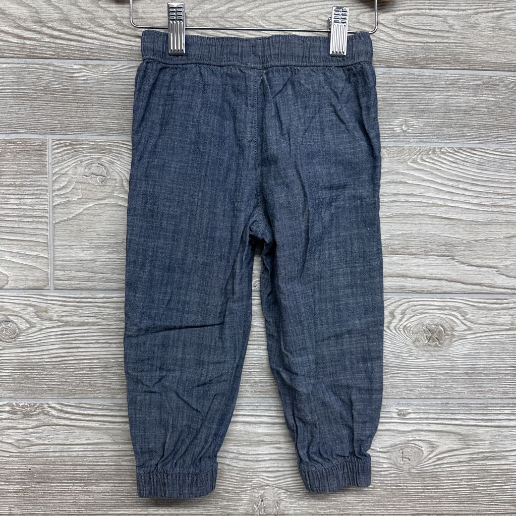 Chambray Drawstring Linen Jogger Pants 2t
