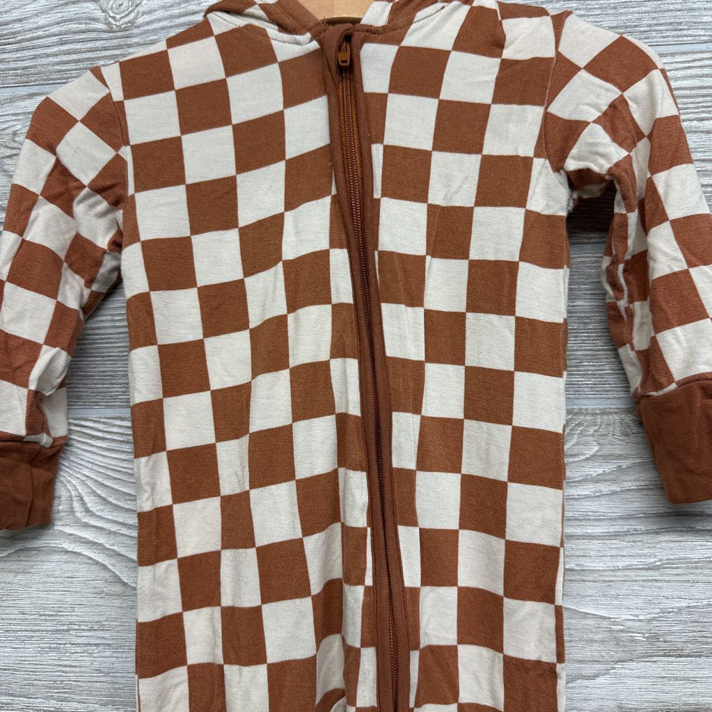 Bamboo Checkered Outfit W/ Hood 12-18M