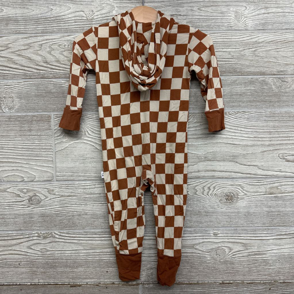 Bamboo Checkered Outfit W/ Hood 12-18M