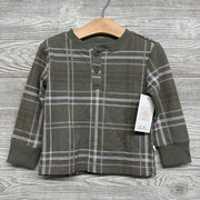 NEW Viscose Plaid Henley Shirt 2t