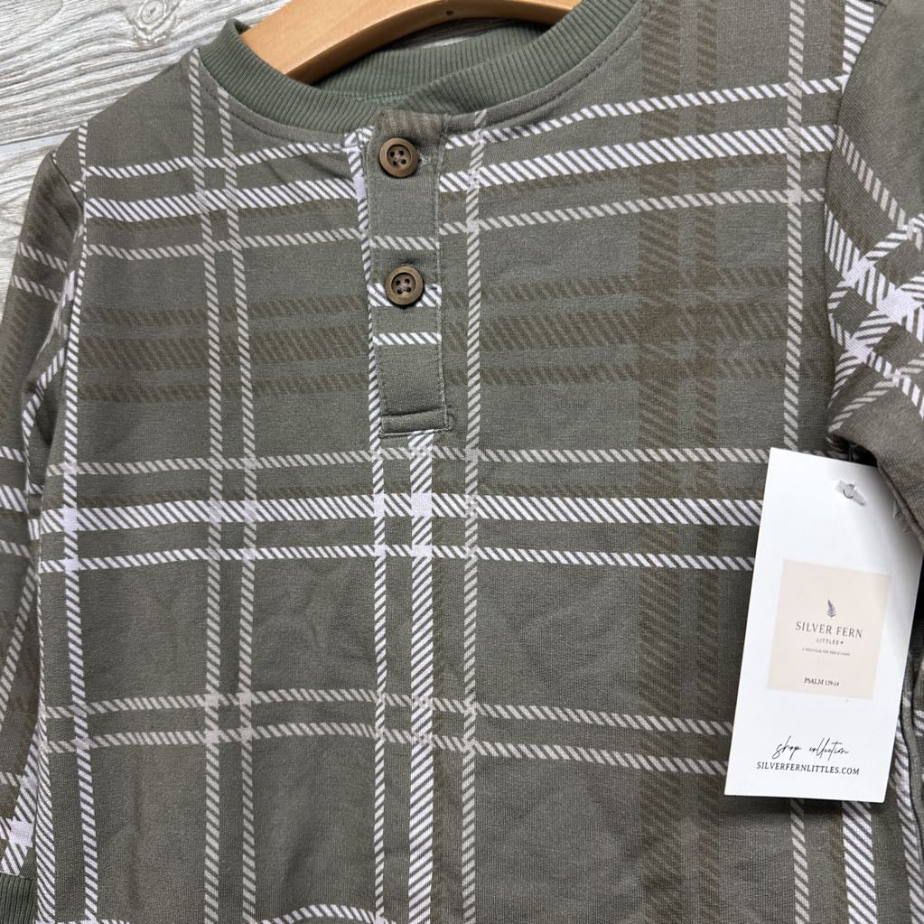 NEW Viscose Plaid Henley Shirt 2t