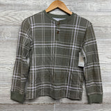 NEW Viscose Plaid Henley Shirt 10