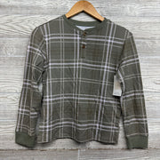 NEW Viscose Plaid Henley Shirt 10