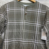 NEW Viscose Plaid Henley Shirt 10