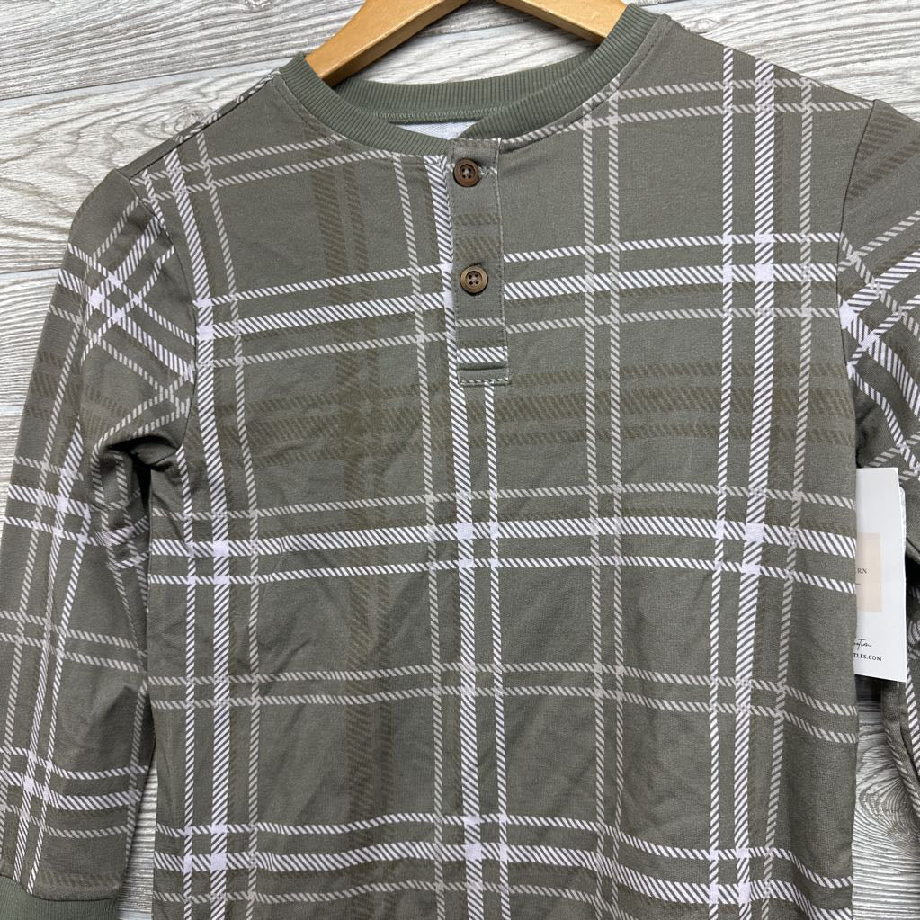 NEW Viscose Plaid Henley Shirt 7