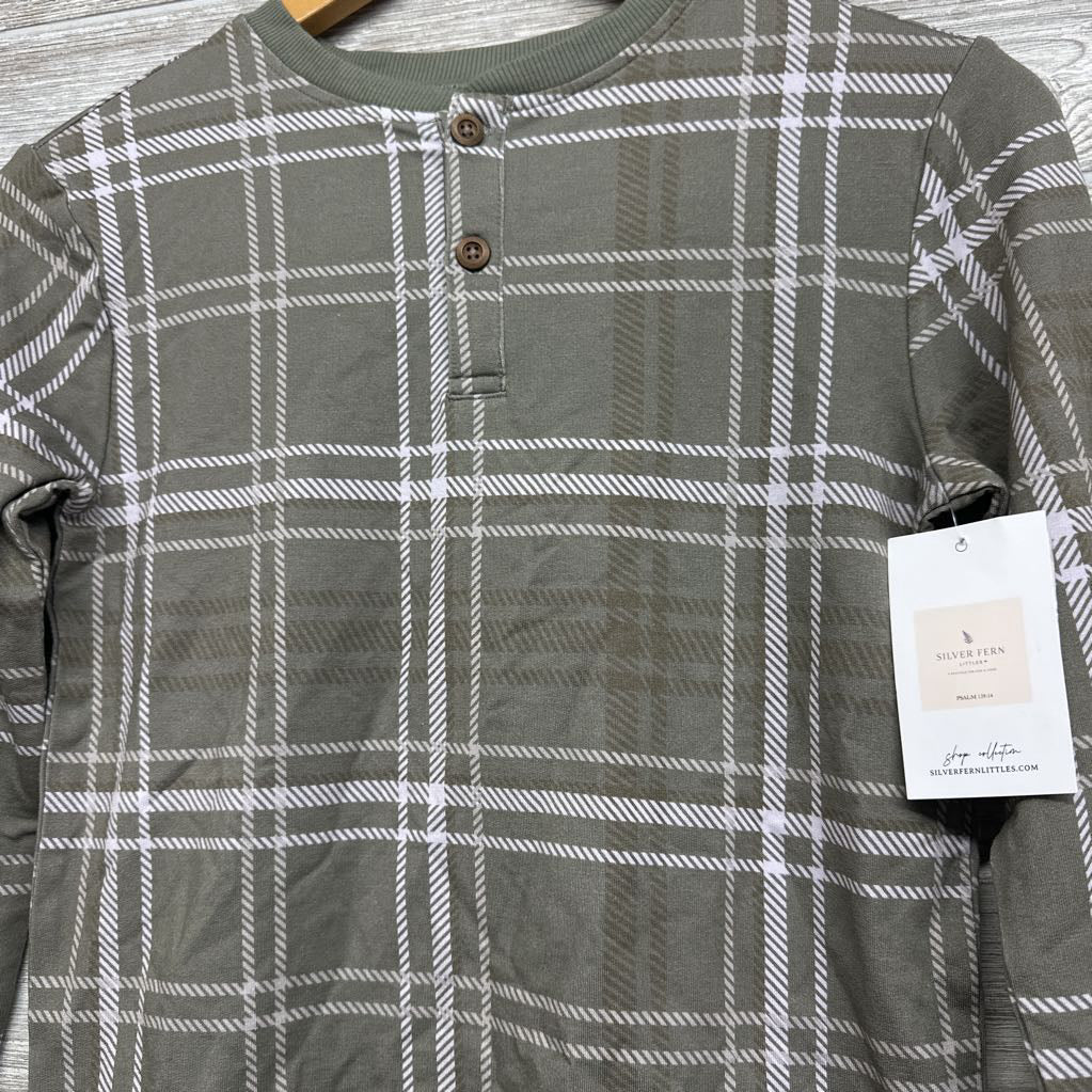 NEW Viscose Plaid Henley Shirt 8