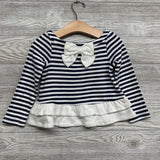 Peplum Shirt Stripes W/ Bow 2t
