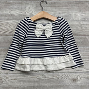 Peplum Shirt Stripes W/ Bow 2t