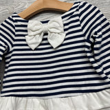 Peplum Shirt Stripes W/ Bow 2t