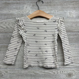 Ribbed LS Shirt Bows 2t
