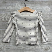 Ribbed LS Shirt Bows 2t
