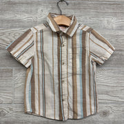 Button Up SS Shirt Stripes 4t
