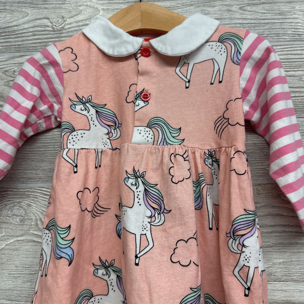 Dress Unicorns Stripes Sleeves 2t