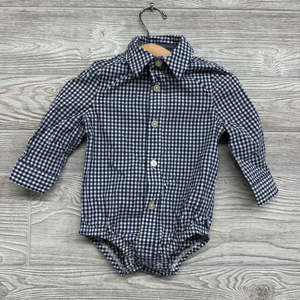 Gingham Button Up Bodysuit 12M
