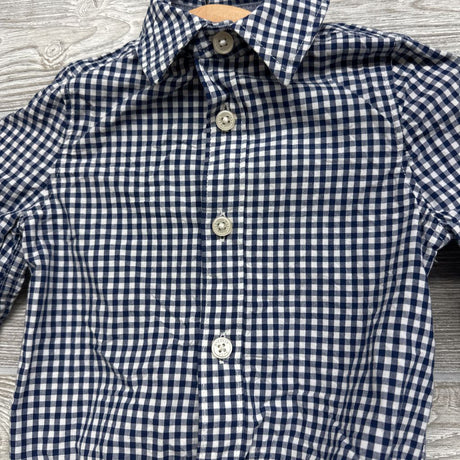 Gingham Button Up Bodysuit 12M