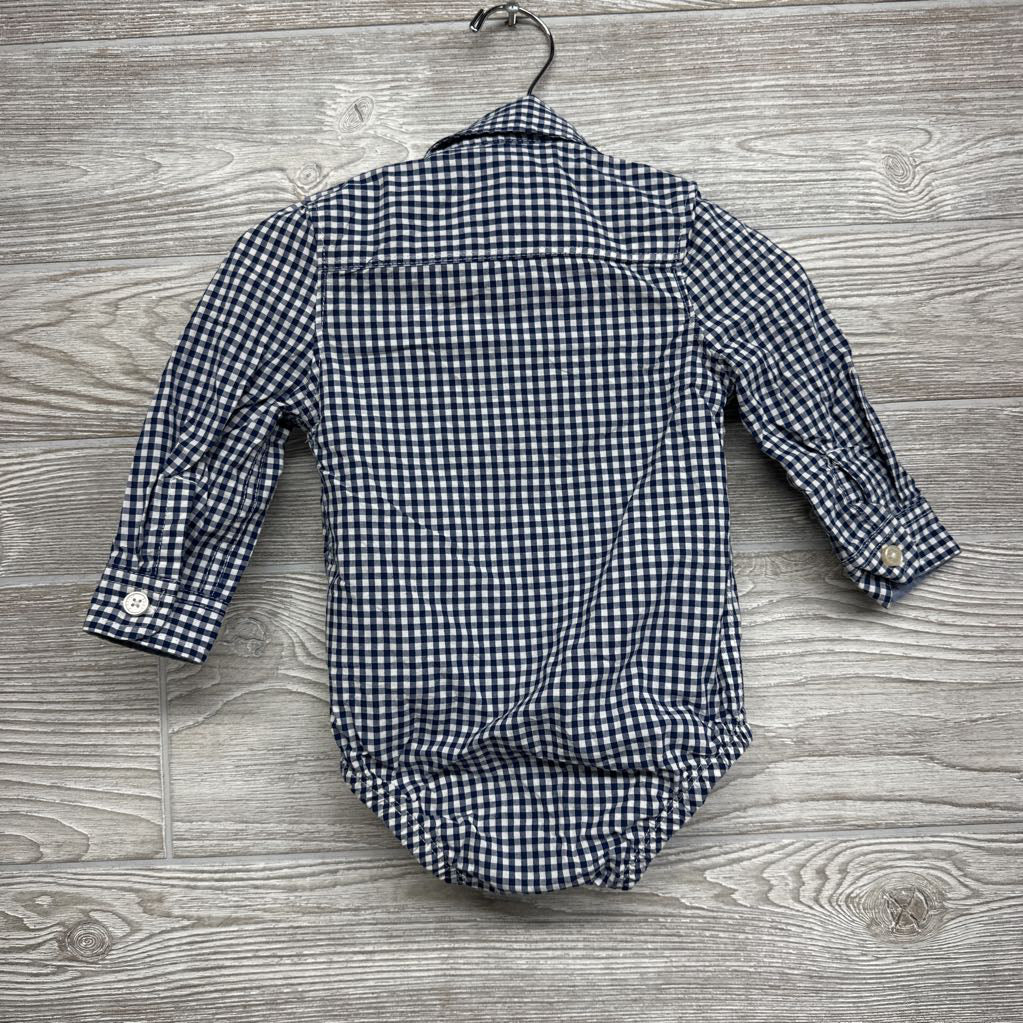 Gingham Button Up Bodysuit 12M