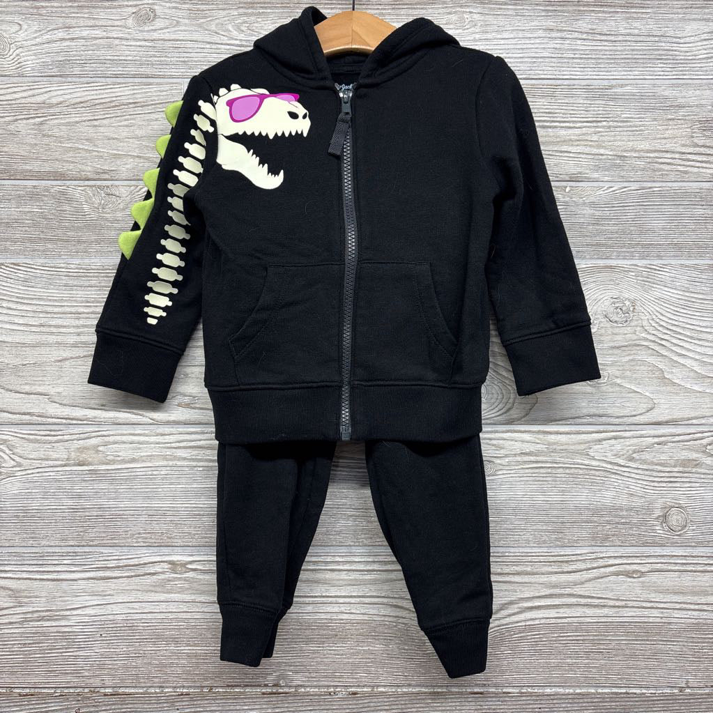Hoodie Dinosaur Skeleton & Sweatpants 2t
