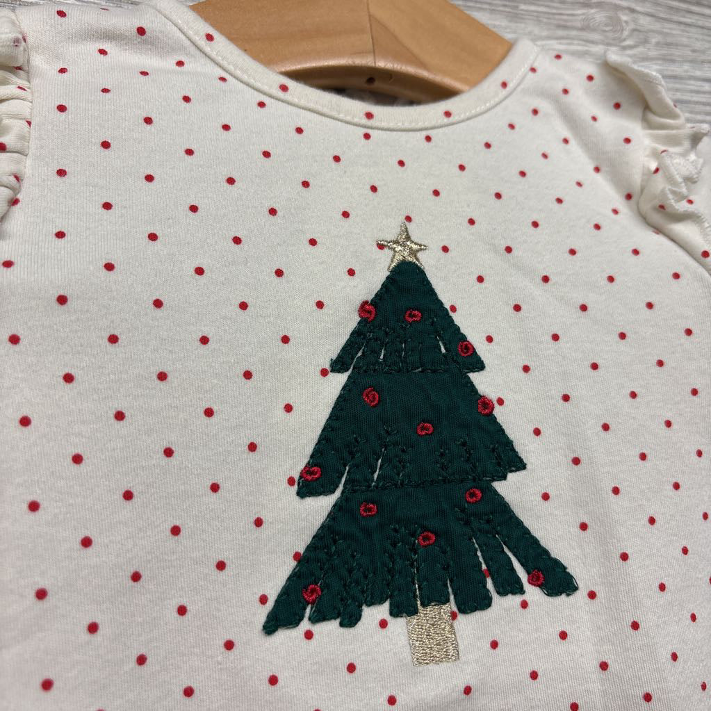 Shirt Christmas Tree & Dots & Ribbed Pants 18M