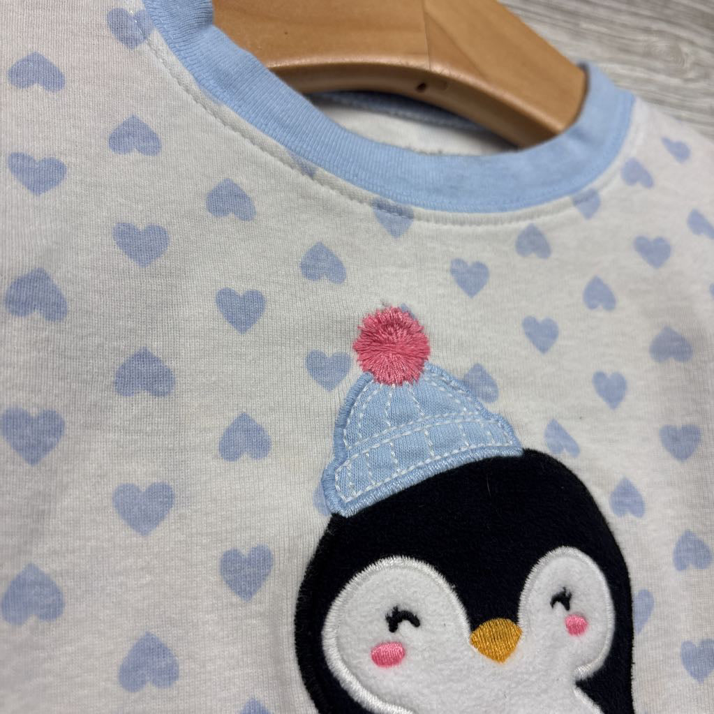 2 Pc LS PJs Hearts Penguins 24M