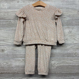 Velour Crewneck & Joggers Animal Print 2T