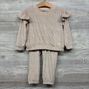 Velour Crewneck & Joggers Animal Print 2T