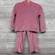 Ribbed Velour Hoodie & Flare Pants Shimmer Stripes 3T