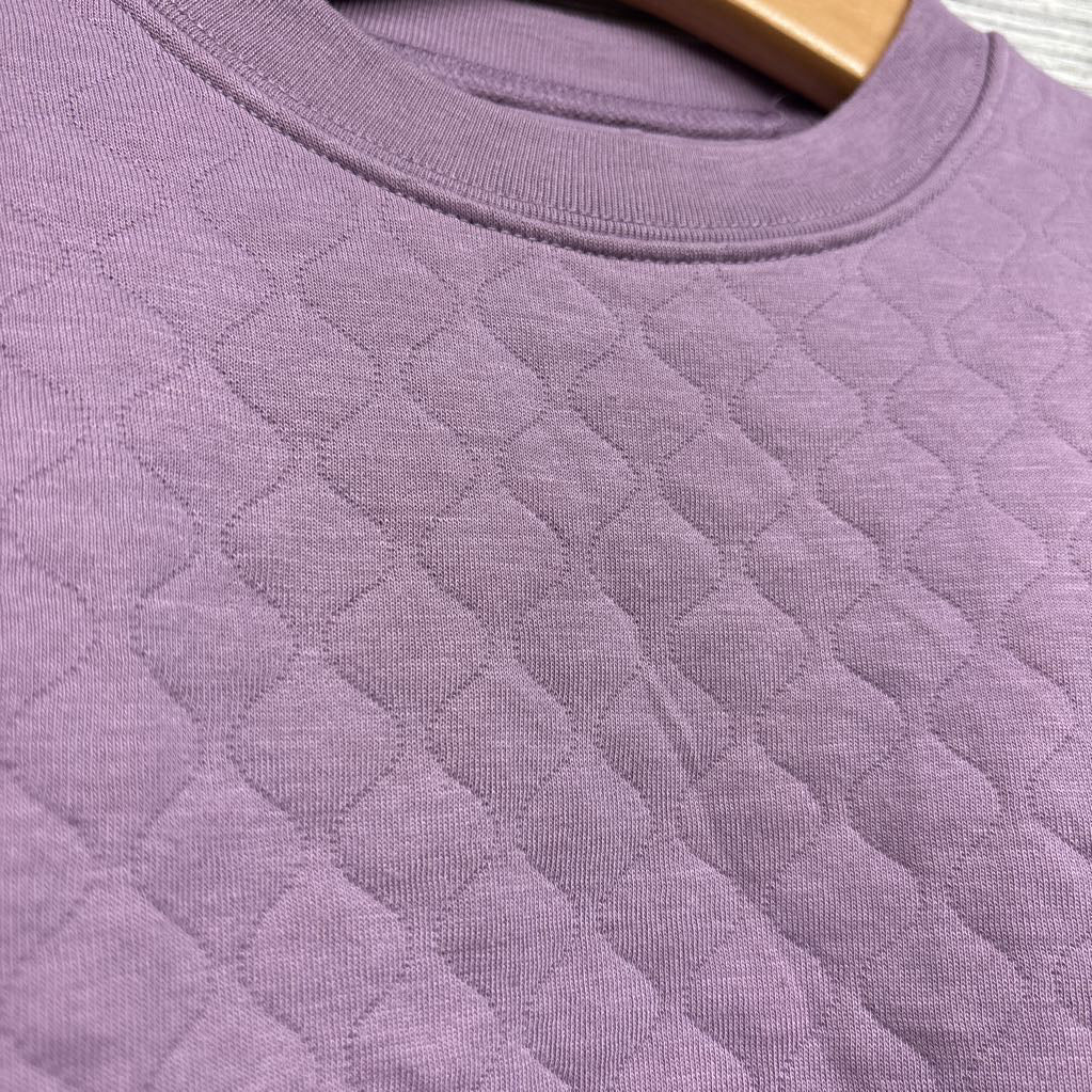 Quilted Crewneck & Ribbed Flare Pants Lettuce Trim 5T