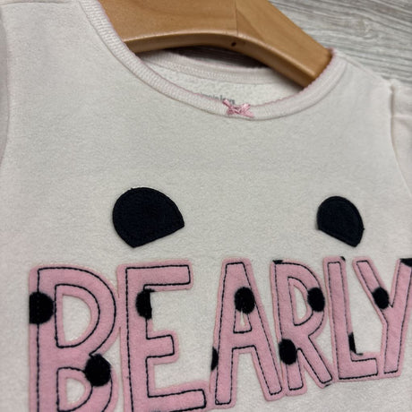 2 Pc LS Fleece PJs Bearly Awake Dots 2T