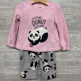 2 Pc LS Fleece PJs Sleeping Donut Disturb Pandas 2T