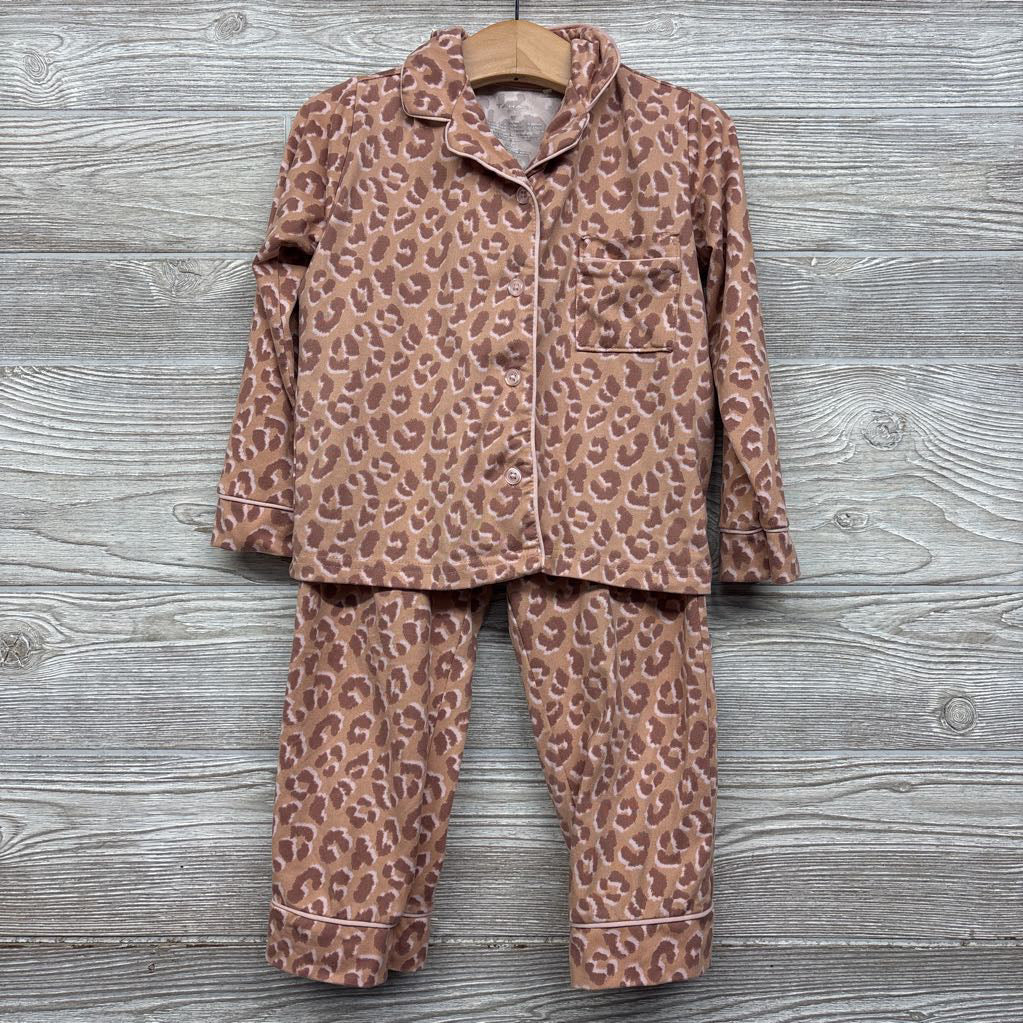2 Pc LS Button Up PJs Animal Print 3T