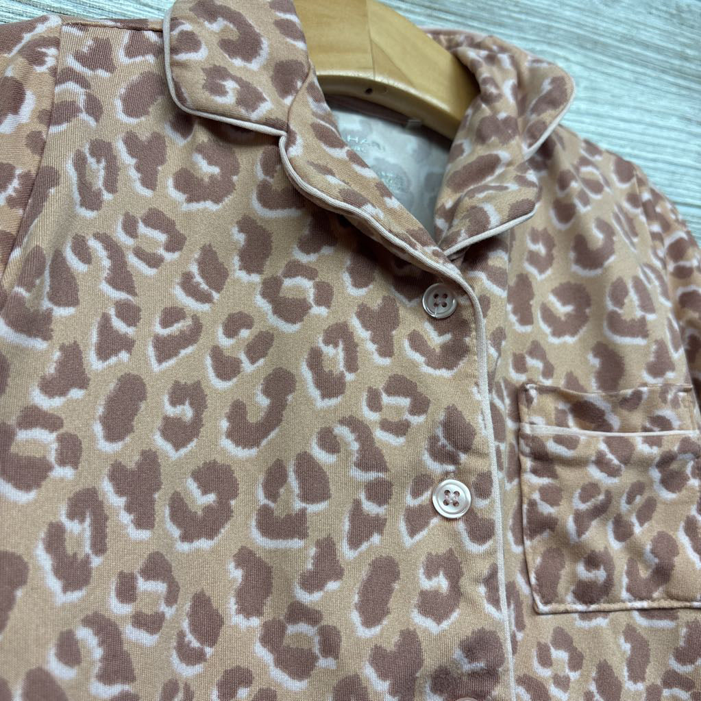 2 Pc LS Button Up PJs Animal Print 3T