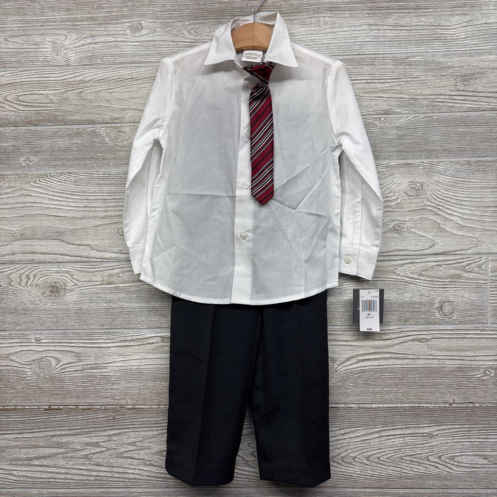 NEW LS Button Up Dress Shirt, Tie & Dress Pants 4T
